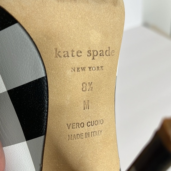 KATE SPADE Gingham Print Black And White Check Stiletto Pump Heels Sz 8.5 - Picture 5 of 11
